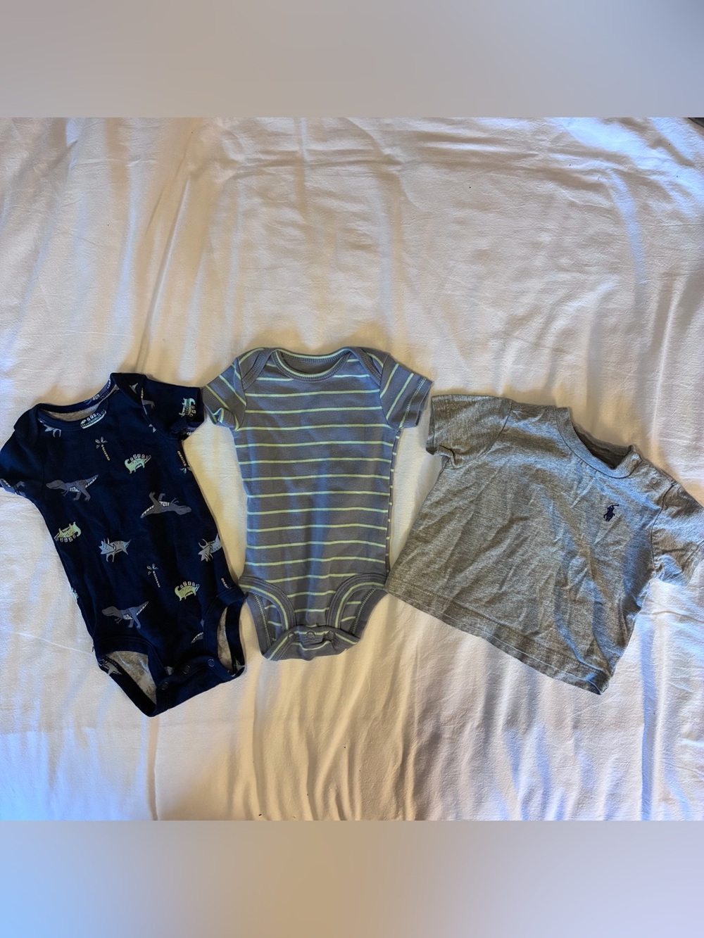 3M Baby Boy Lot: Ralph Lauren Tee + Carter’s Bodysuits⁠